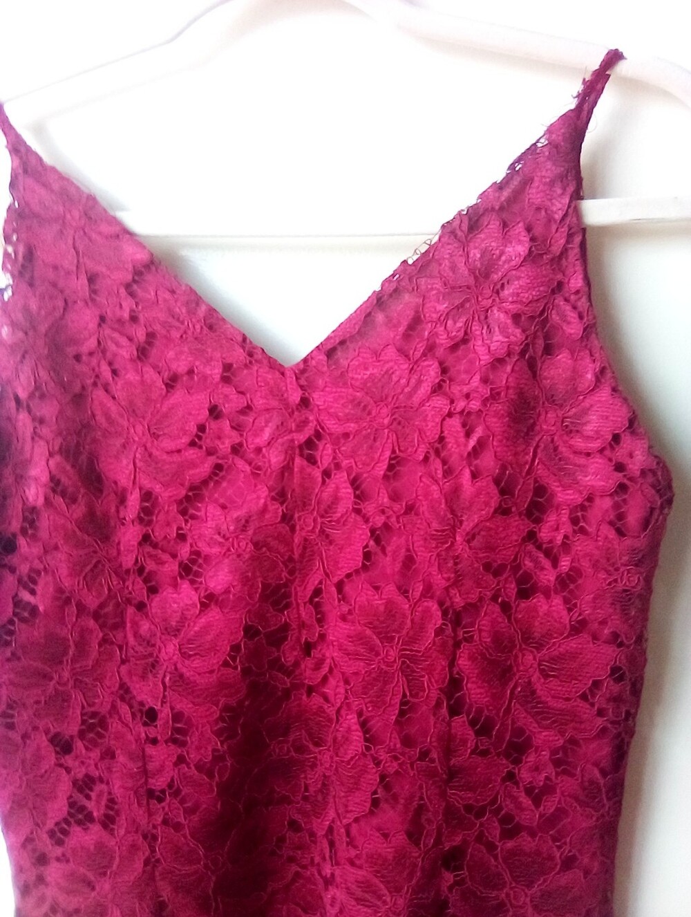 Enfocus Studio Burgundy Lace Midi Slip Dress Lace Detail Size 8 - Picture 9 of 10